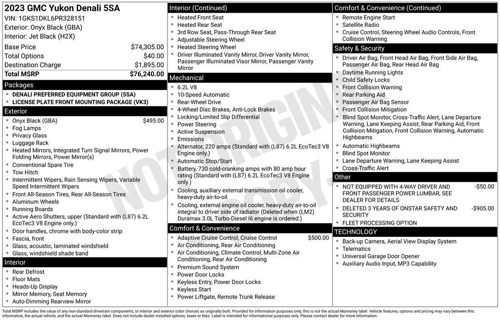 Used 2023 GMC Yukon Denali RWD image 1