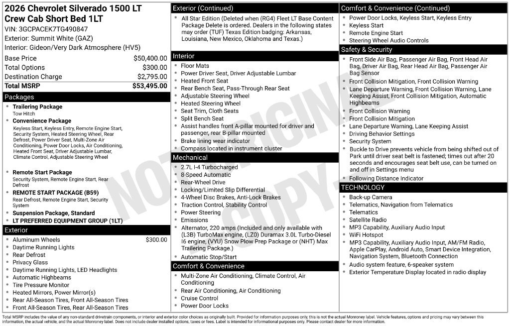New 2026 Chevrolet Silverado 1500 LT RWD image 32
