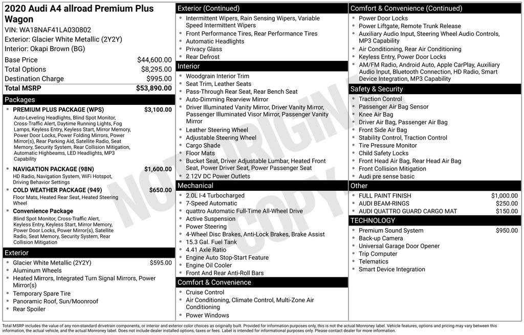 Used 2020 Audi A4 2.0T allroad Premium Plus w/ Premium Plus Package image 5
