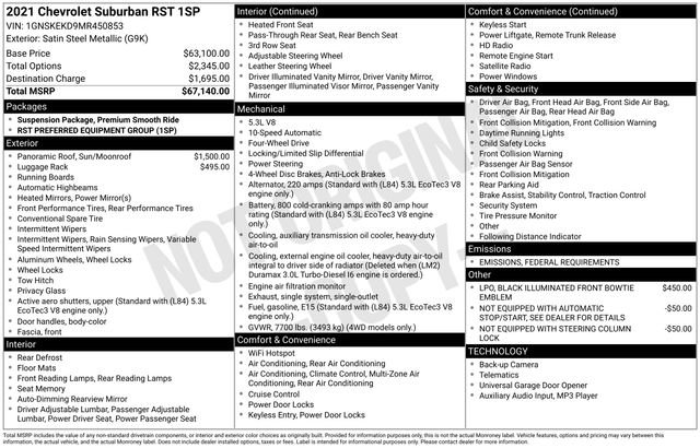 Used 2021 Chevrolet Suburban RST image 36
