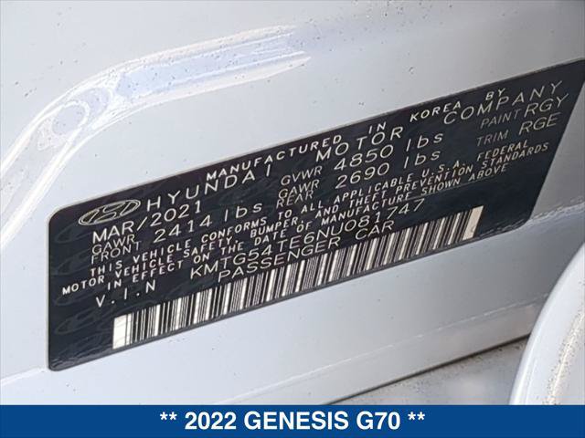 Used 2022 Genesis G70 3.3T w/ Sport Advanced Package RWD image 24