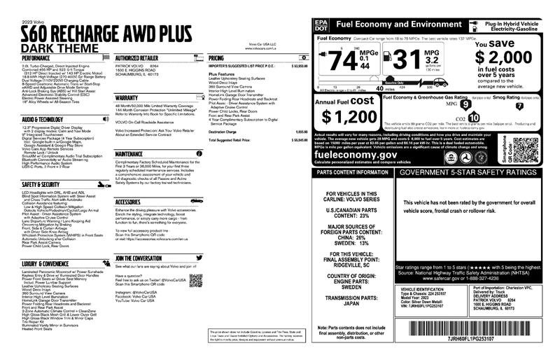 Used 2023 Volvo S60 T8 Plus image 2