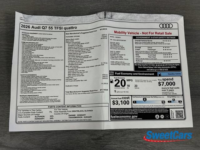 Used 2026 Audi Q7 3.0T Premium Plus w/ Premium Plus Package AWD/4WD image 62