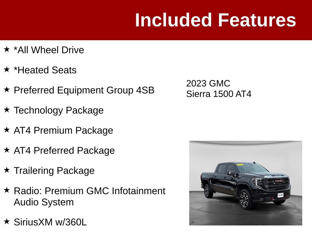 Used 2023 GMC Sierra 1500 AT4 w/ AT4 Premium Package AWD/4WD image 3
