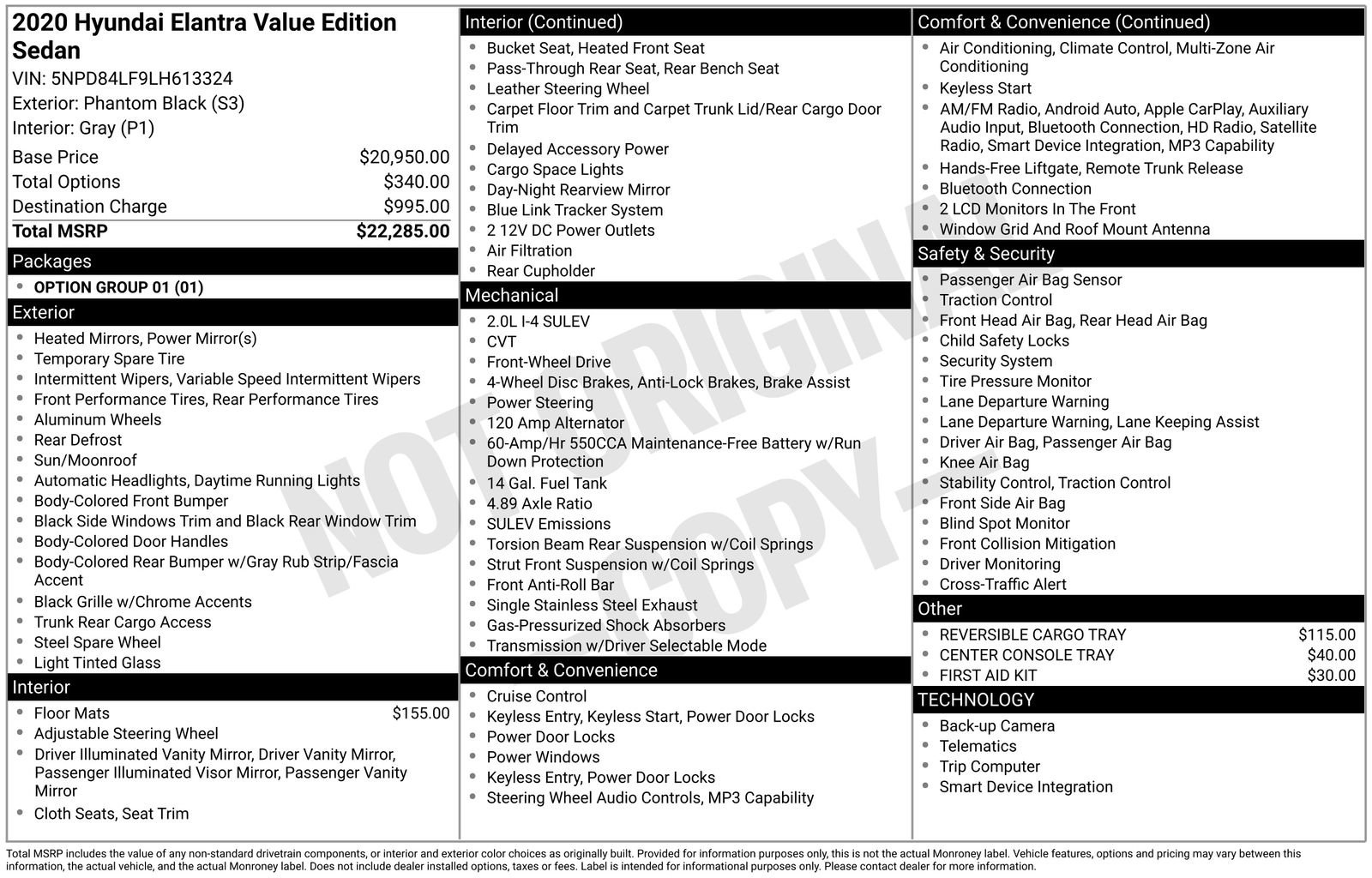 Used 2020 Hyundai Elantra Value Edition FWD image 6