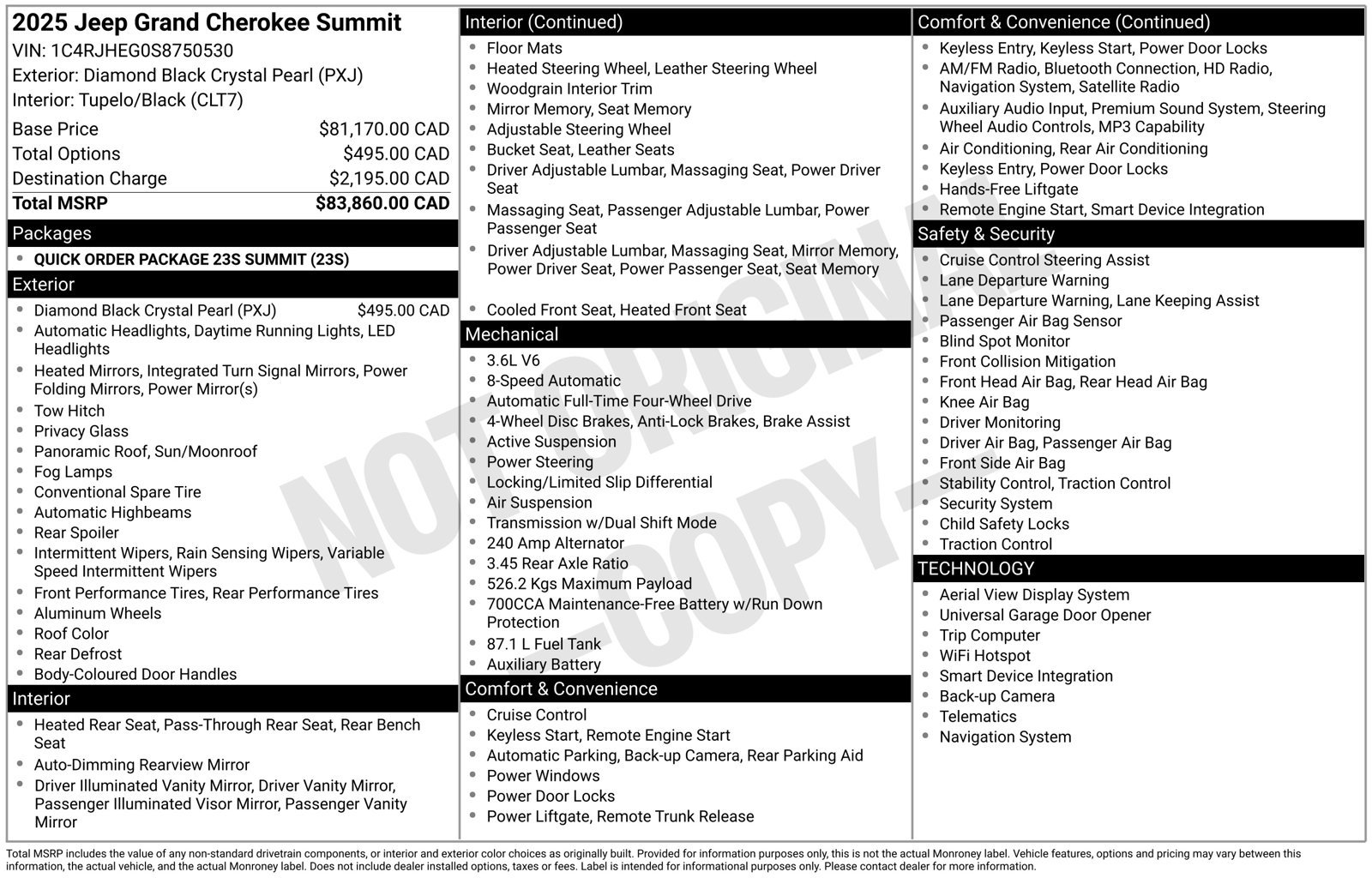 Certified 2025 Jeep Grand Cherokee Summit AWD/4WD image 30