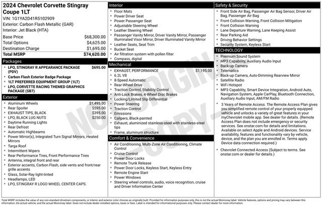 Used 2024 Chevrolet Corvette Stingray Coupe RWD image 4