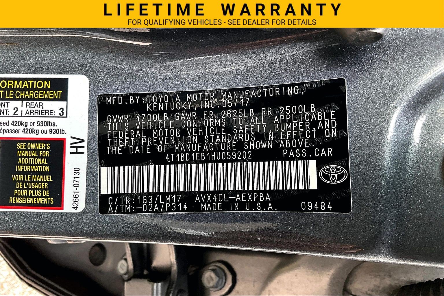 Used 2017 Toyota Avalon Limited w/ All Weather Liner Package FWD image 35