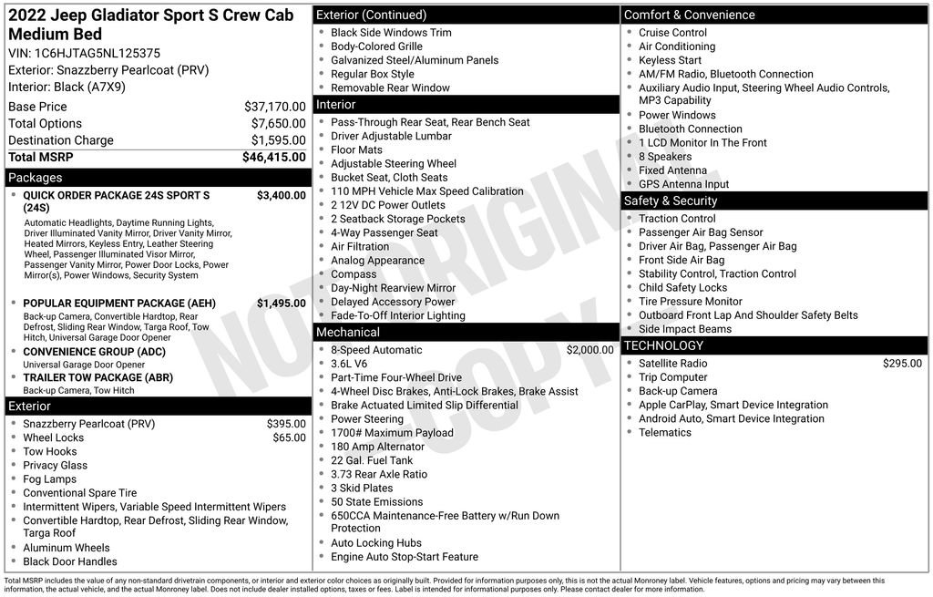 Used 2022 Jeep Gladiator Sport image 2