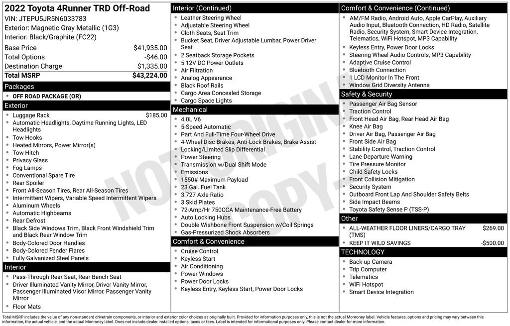 Used 2022 Toyota 4Runner TRD Off-Road image 4