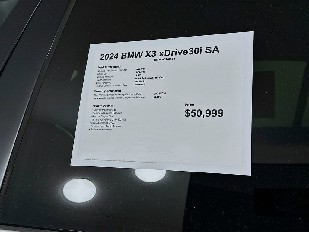 Used 2024 BMW X3 xDrive30i w/ Convenience Package w/ZPA image 12