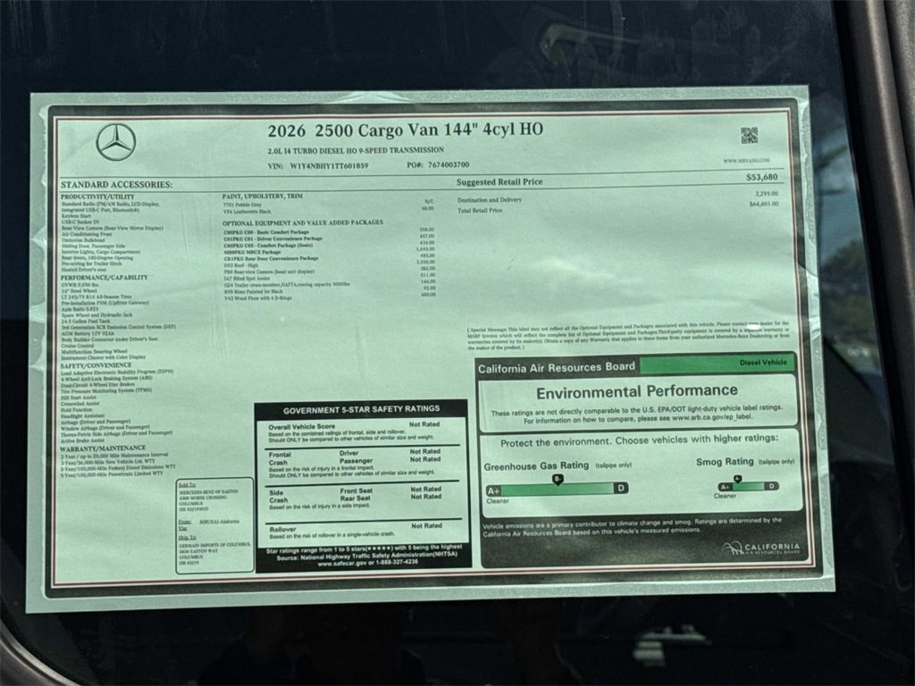 New 2026 Mercedes-Benz Sprinter 144 Cargo image 9