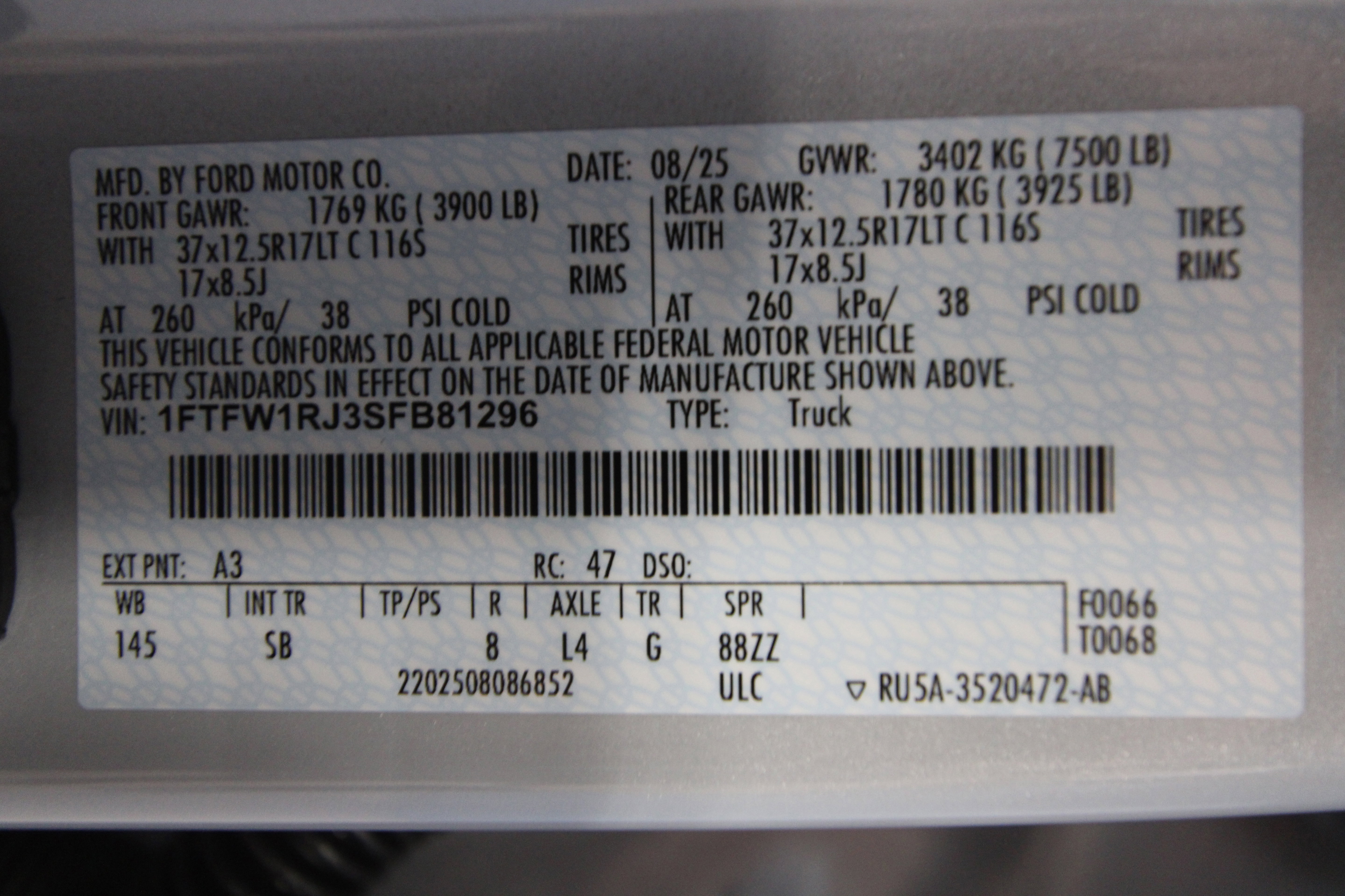 New 2025 Ford F150 Raptor w/ Equipment Group 803A Raptor R image 51