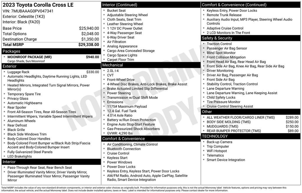 Used 2023 Toyota Corolla Cross LE w/ Moonroof Package image 5
