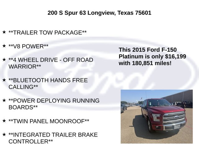 Used 2015 Ford F150 Platinum w/ Equipment Group 701A Luxury AWD/4WD image 10
