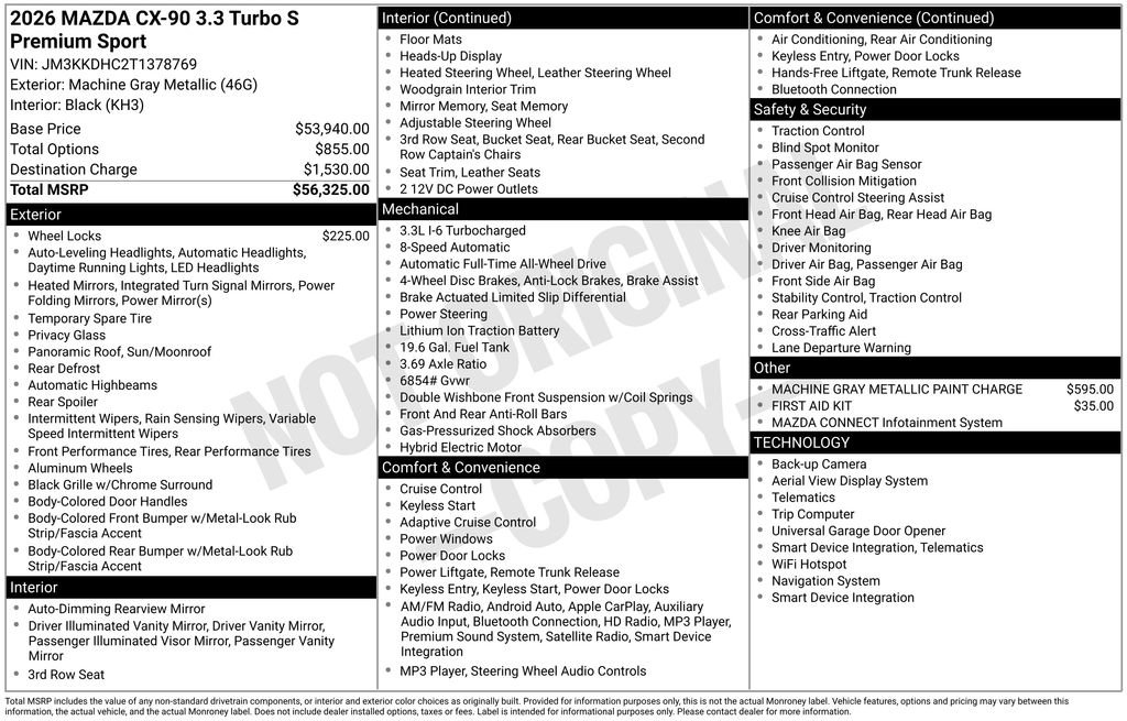 New 2026 MAZDA CX-90 3.3 Turbo S w/ Premium Package image 2