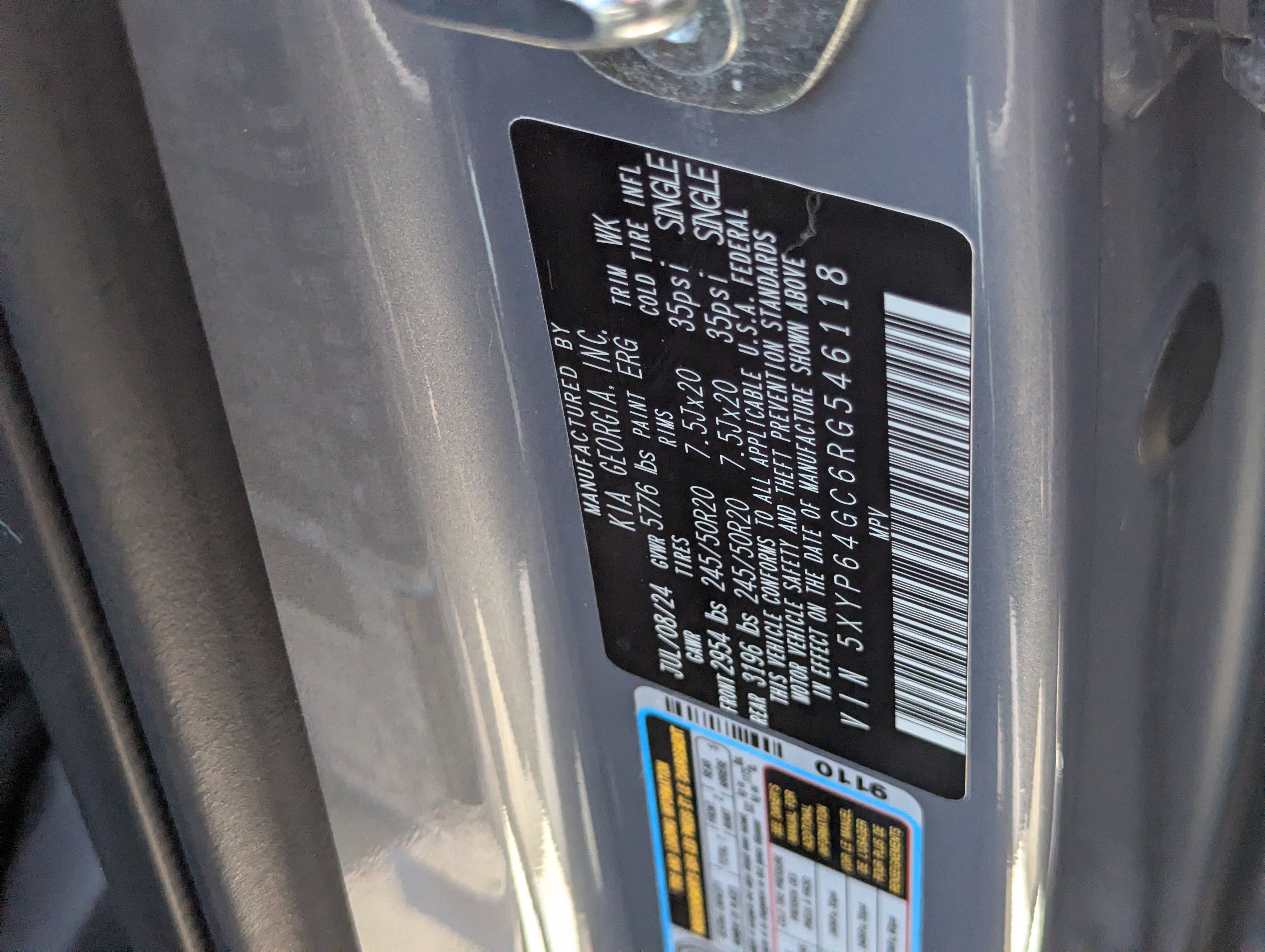 Certified 2024 Kia Telluride S w/ S Sunroof Package FWD image 33