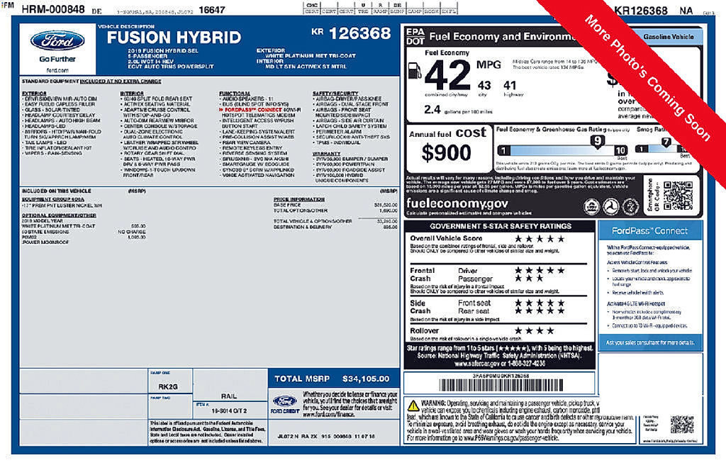 Used 2019 Ford Fusion SEL FWD image 5