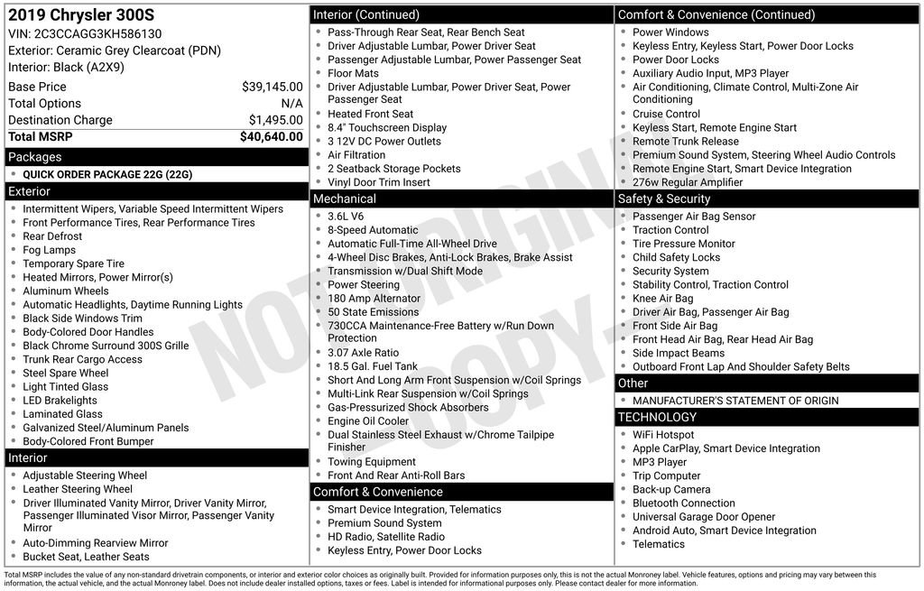 Used 2019 Chrysler 300 S image 44