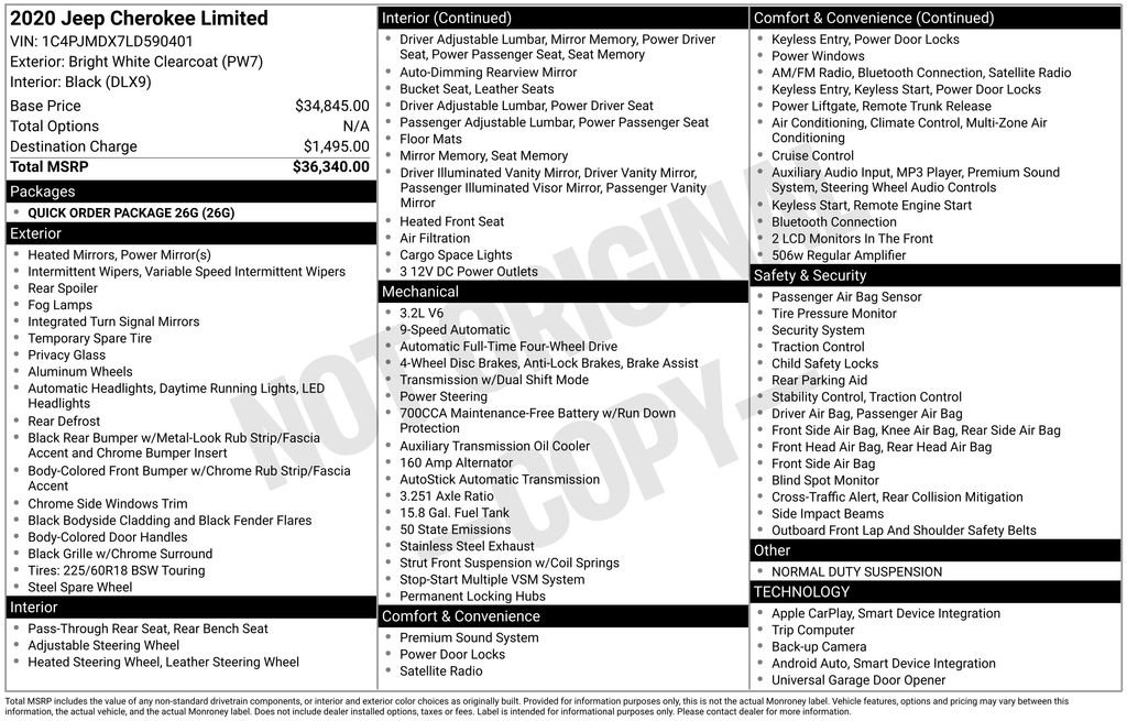 Used 2020 Jeep Cherokee Limited image 44