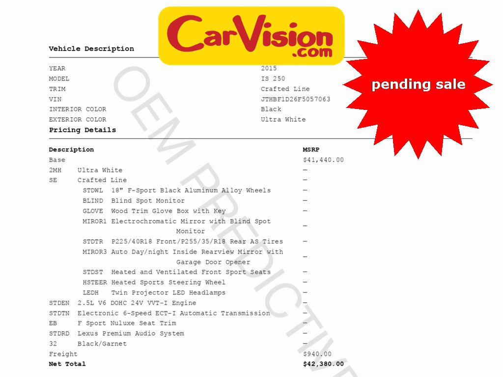 Used 2015 Lexus IS 250 image 2