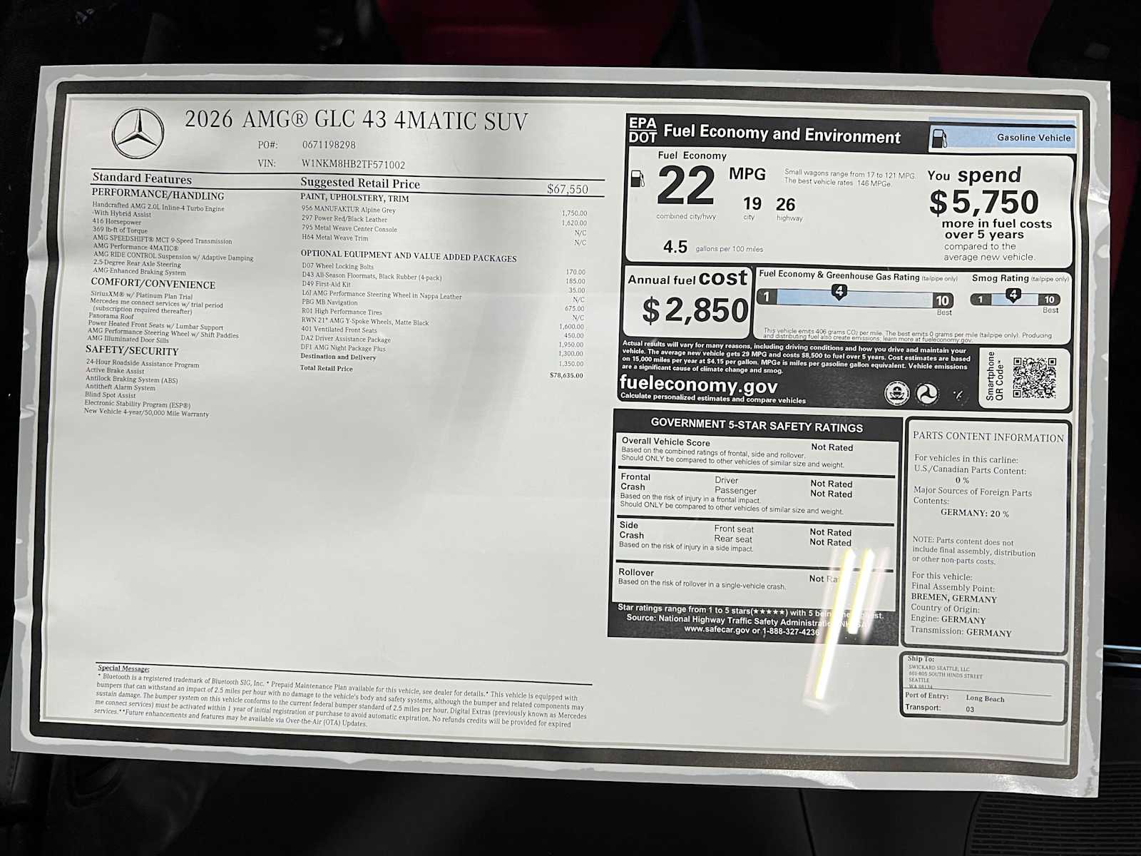 New 2026 Mercedes-Benz GLC 43 AMG 4MATIC image 44