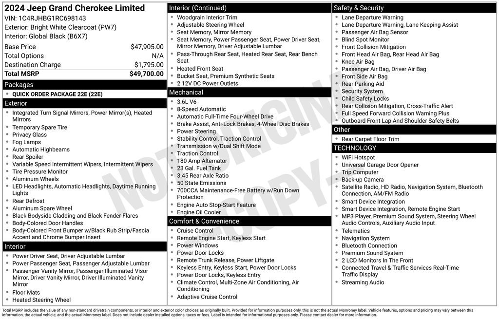 Used 2024 Jeep Grand Cherokee Limited AWD/4WD image 43