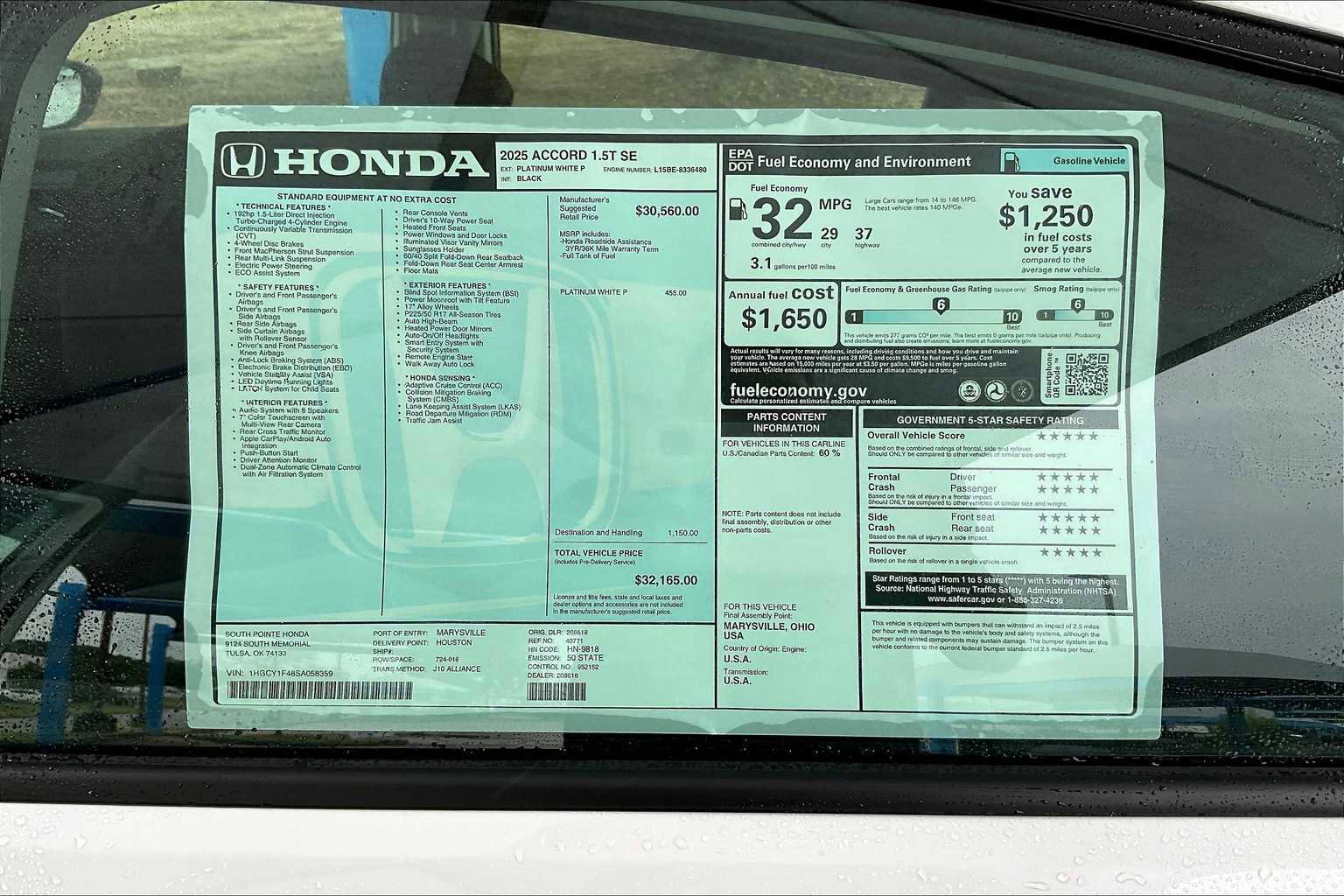 New 2025 Honda Accord SE image 21