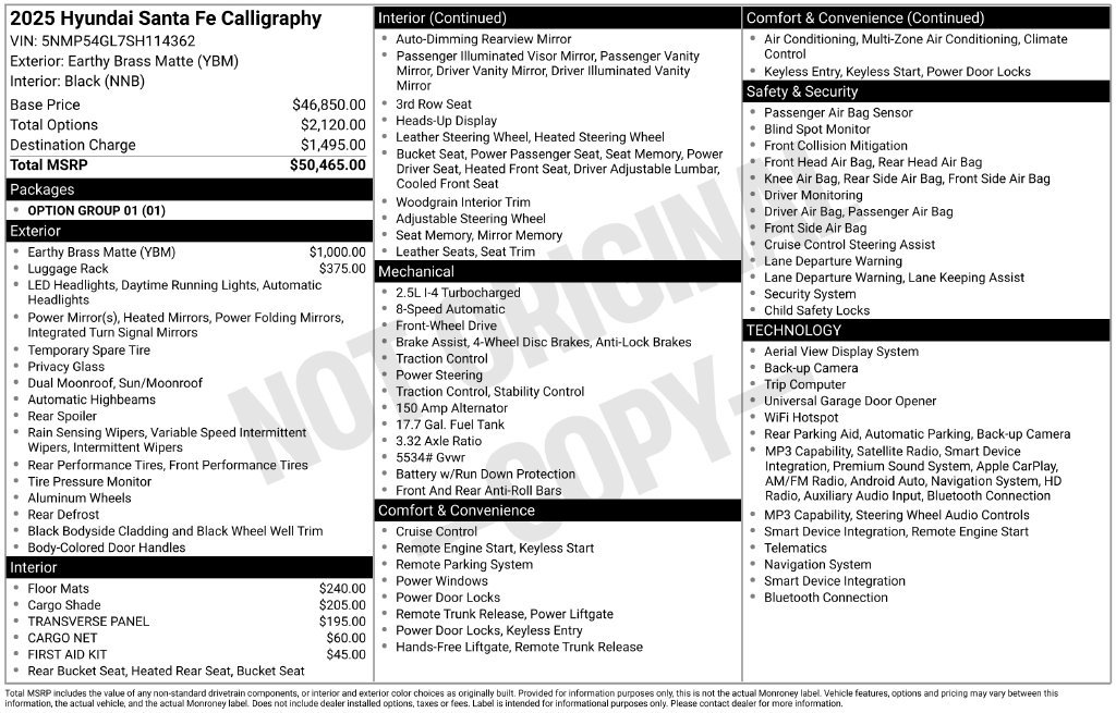Certified 2025 Hyundai Santa Fe Calligraphy FWD image 7
