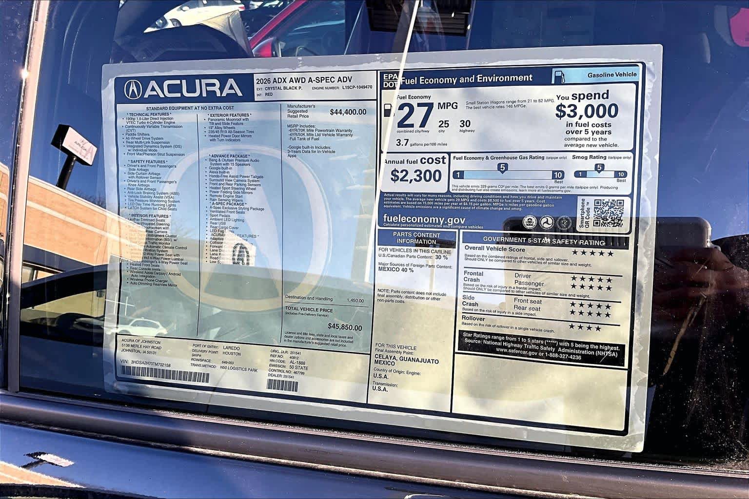 New 2026 Acura ADX A-Spec image 22