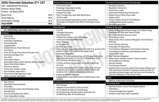 Used 2026 Chevrolet Suburban Z71 AWD/4WD image 7