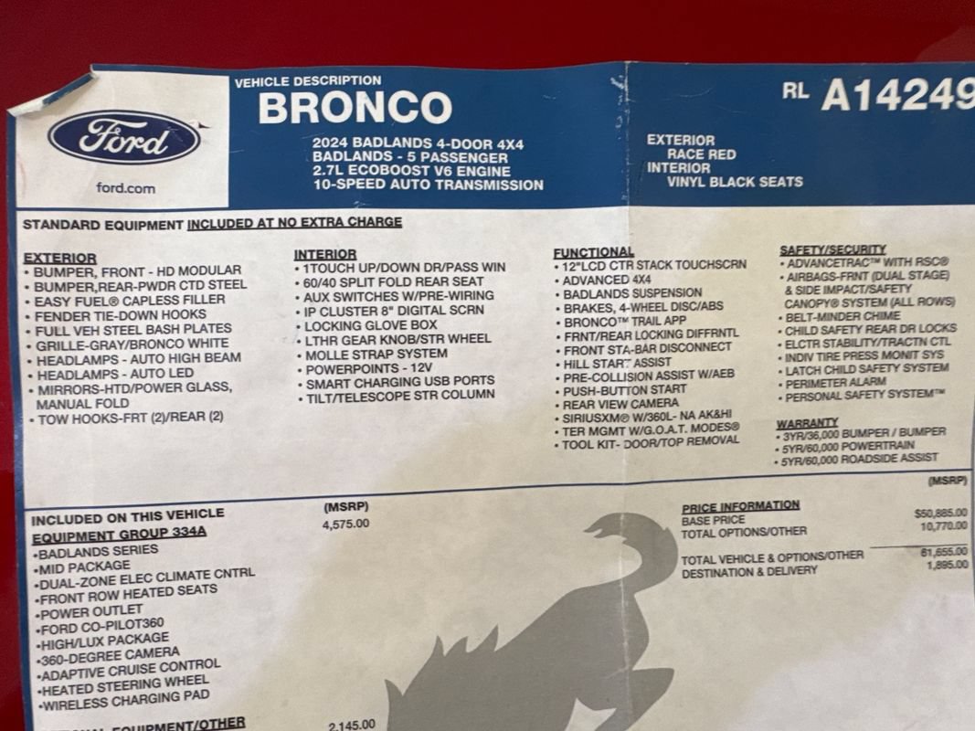 Used 2024 Ford Bronco Badlands AWD/4WD image 76
