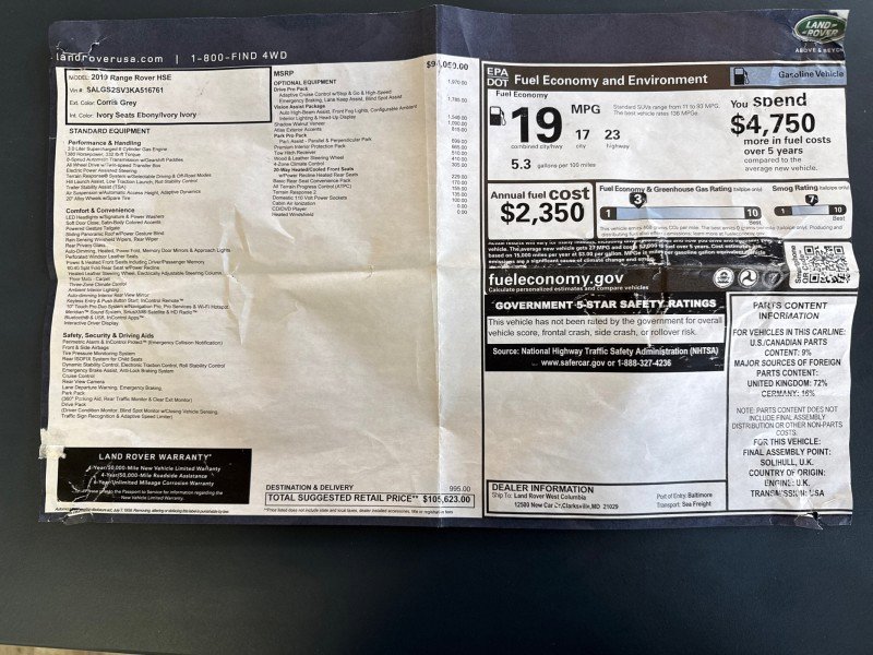 Used 2019 Land Rover Range Rover HSE image 52