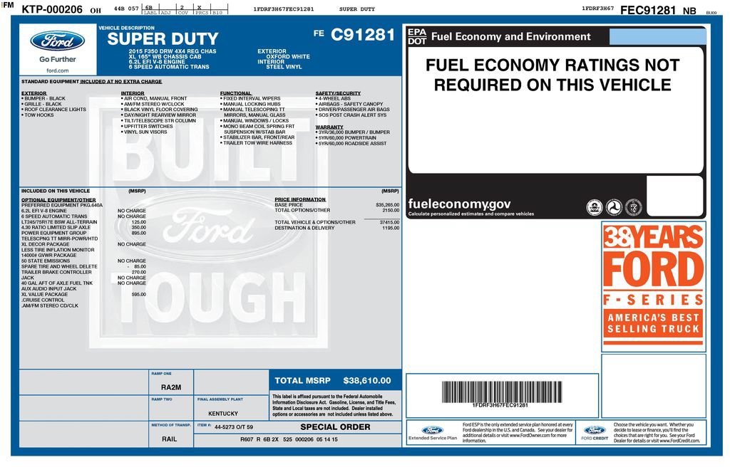Used 2015 Ford F350 XL w/ Power Equipment Group AWD/4WD image 2