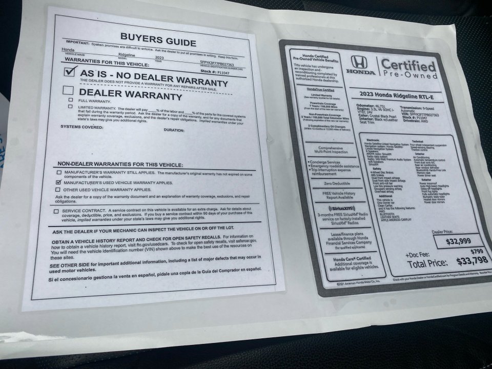 Certified 2023 Honda Ridgeline RTL-E image 37