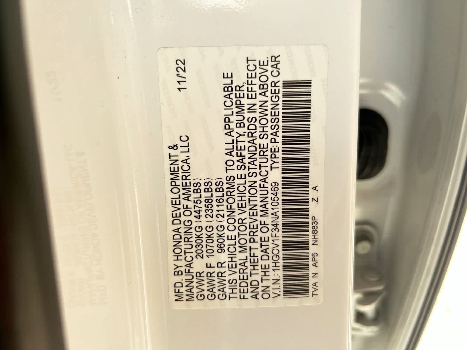 Certified 2022 Honda Accord Sport image 2