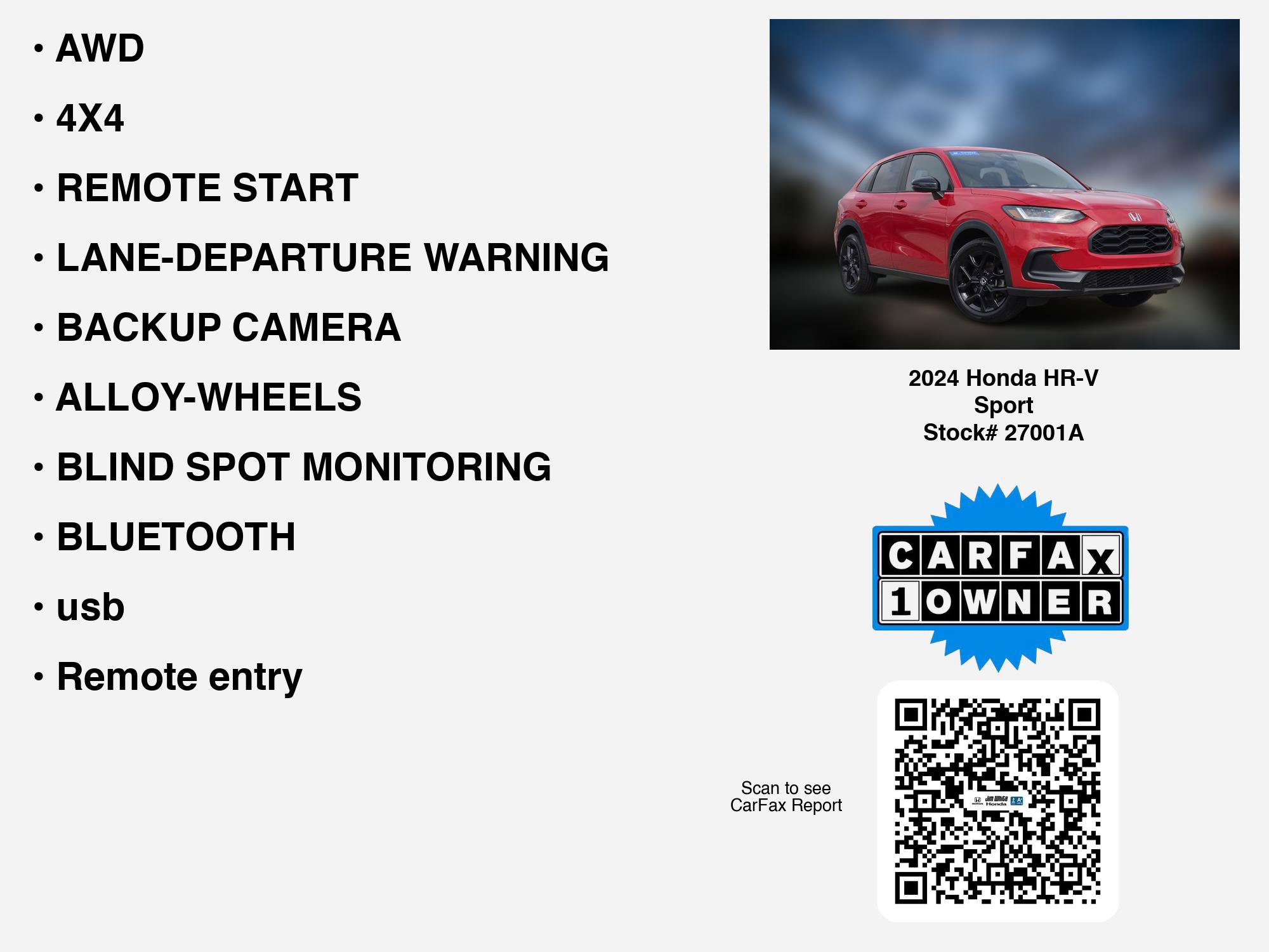 Certified 2024 Honda HR-V Sport image 33