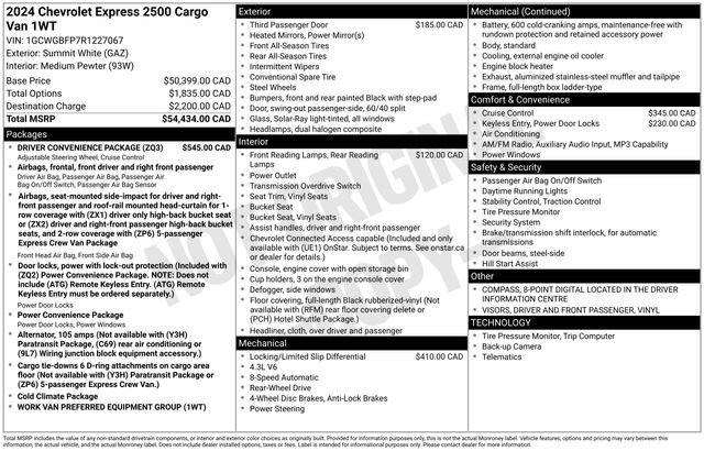 Certified 2024 Chevrolet Express 2500 Extended w/ Driver Convenience Package image 7