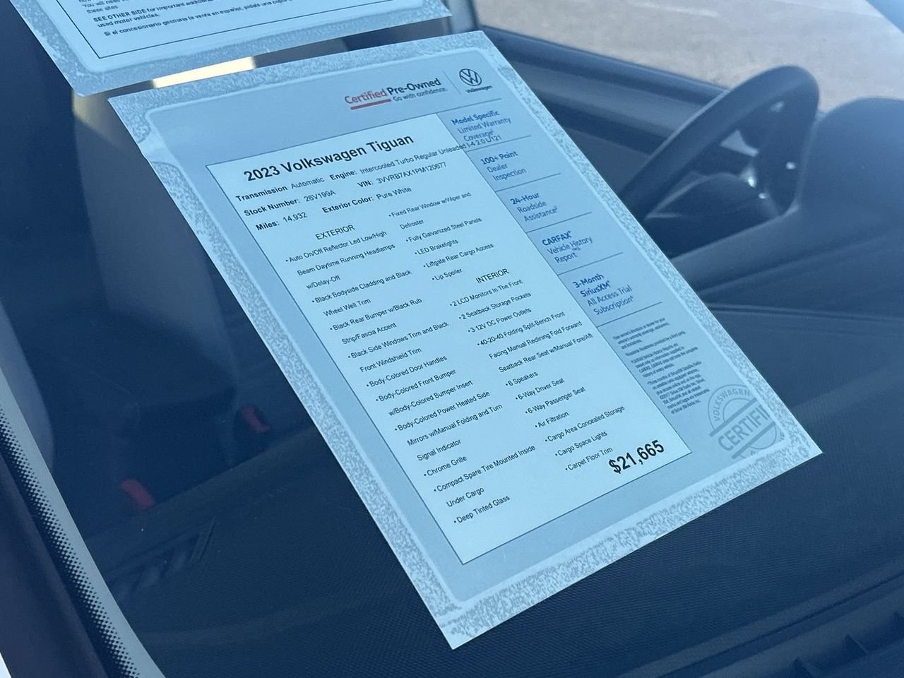 Certified 2023 Volkswagen Tiguan S FWD image 6