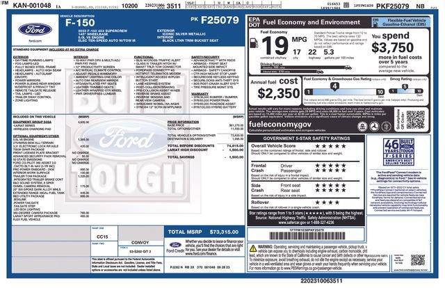 Used 2023 Ford F150 Lariat w/ Equipment Group 502A High AWD/4WD image 22