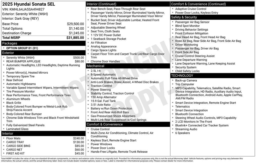 Certified 2025 Hyundai Sonata SEL AWD/4WD image 6