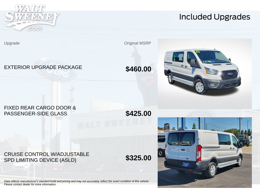 Certified 2021 Ford Transit 250 Low Roof w/ Exterior Upgrade Package RWD image 12