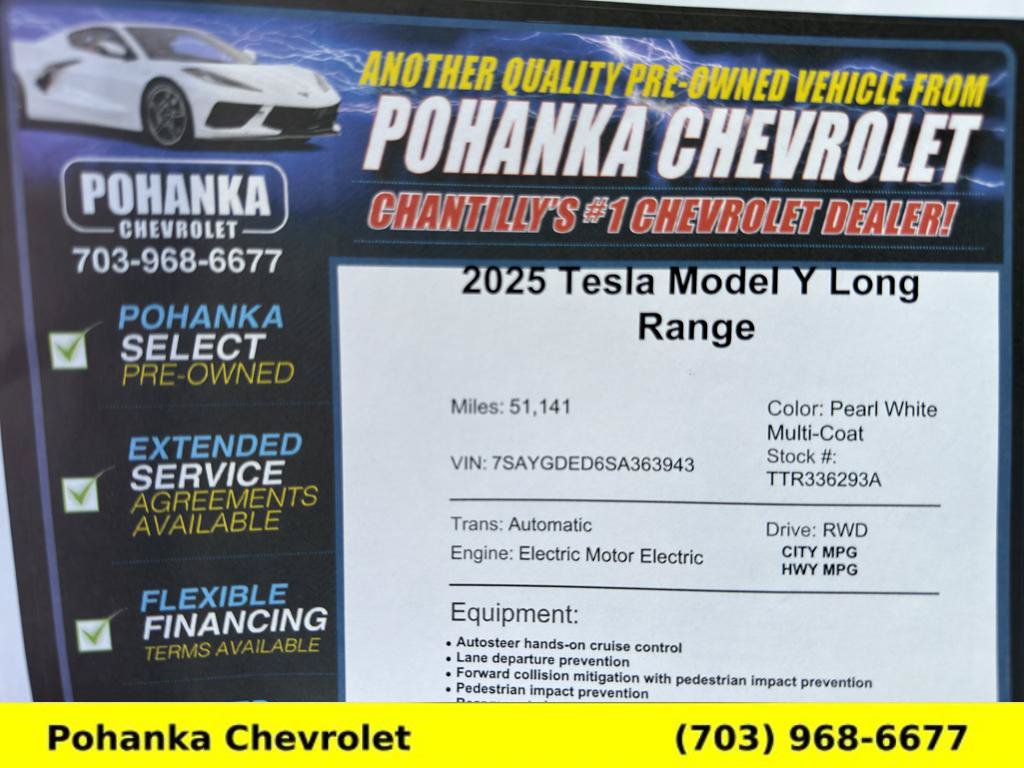 Used 2025 Tesla Model Y Long Range RWD image 58