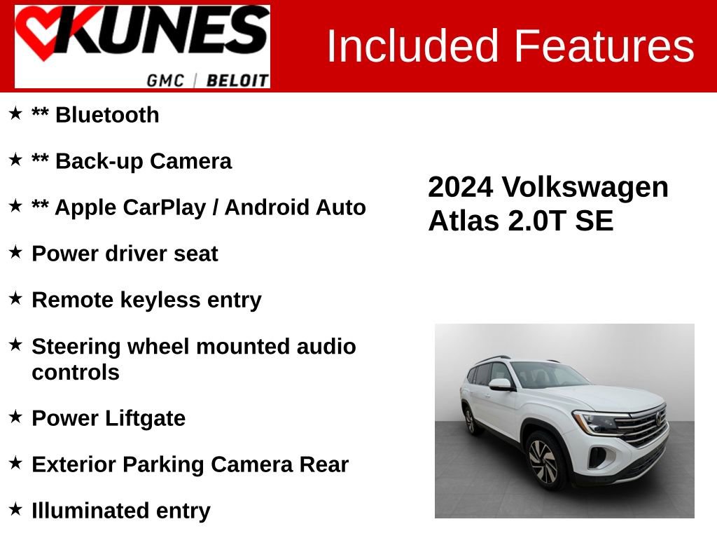 Used 2024 Volkswagen Atlas SE image 2