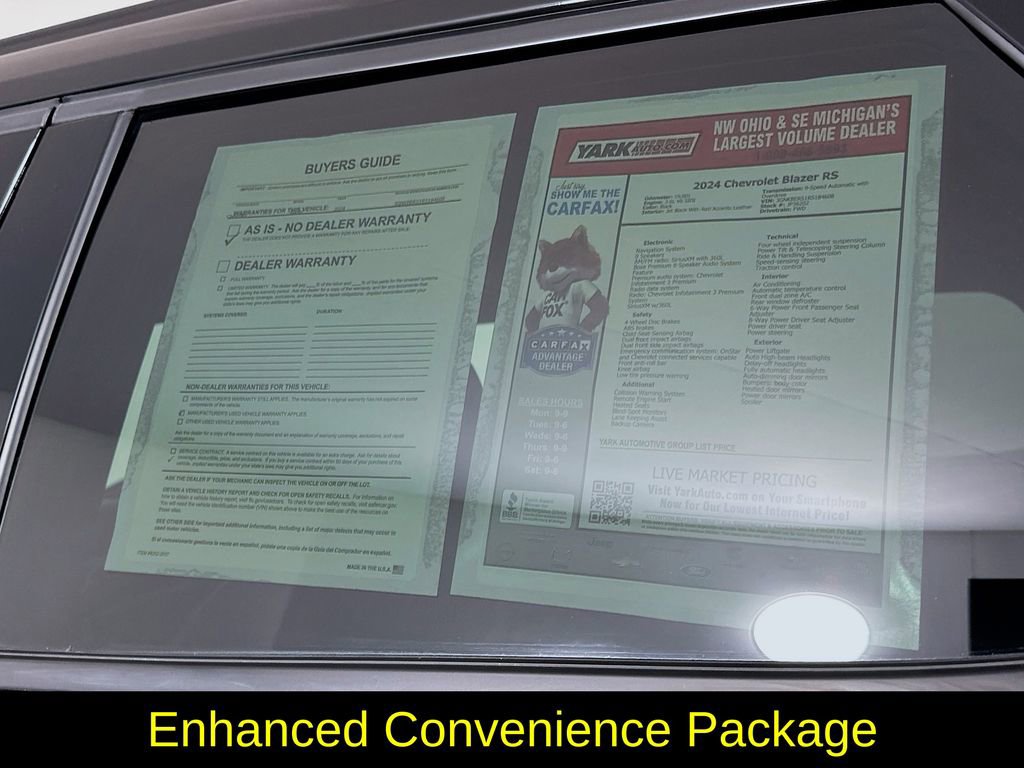 Used 2024 Chevrolet Blazer RS w/ Enhanced Convenience Package FWD image 13