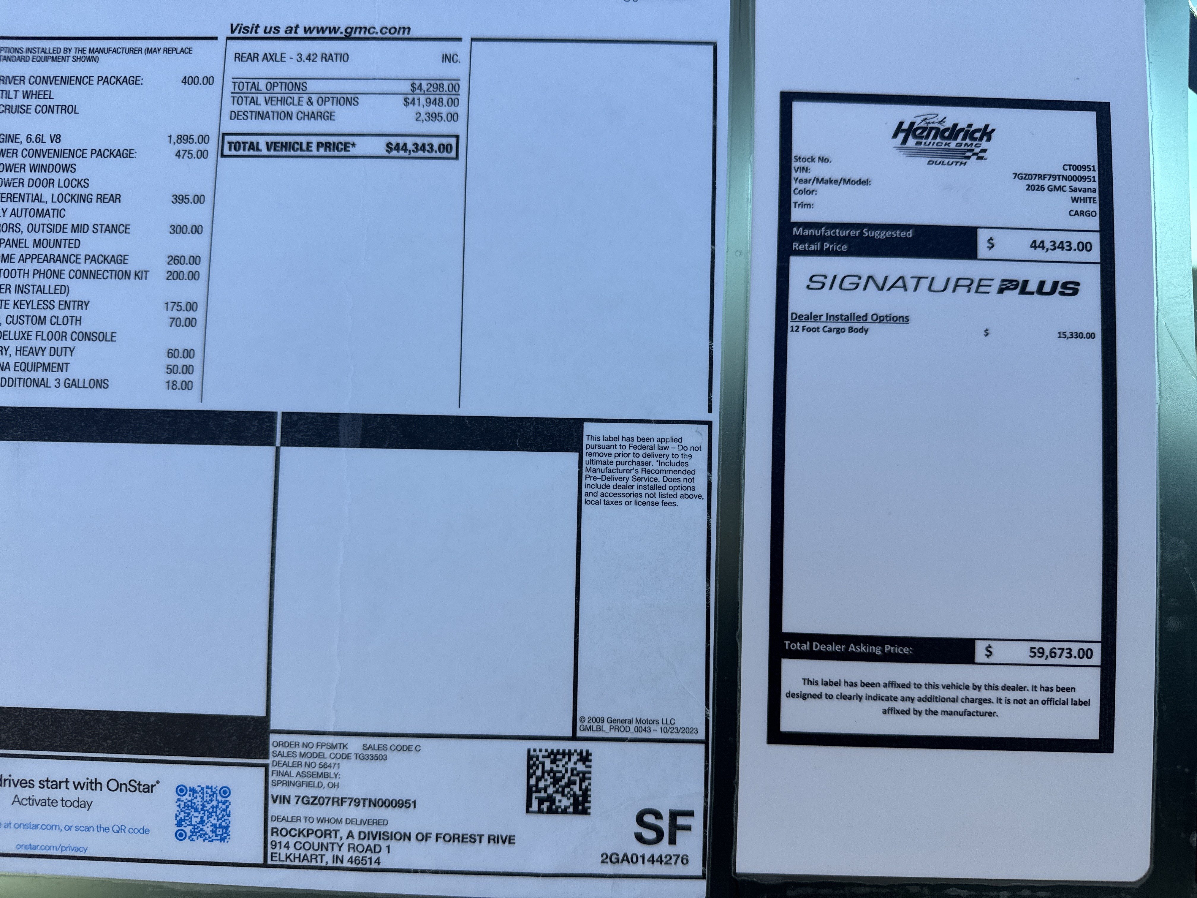 New 2026 GMC Savana 3500 w/ Power Convenience Package RWD image 37