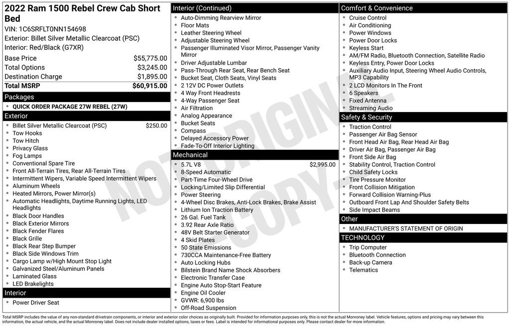 Used 2022 RAM 1500 Rebel image 10