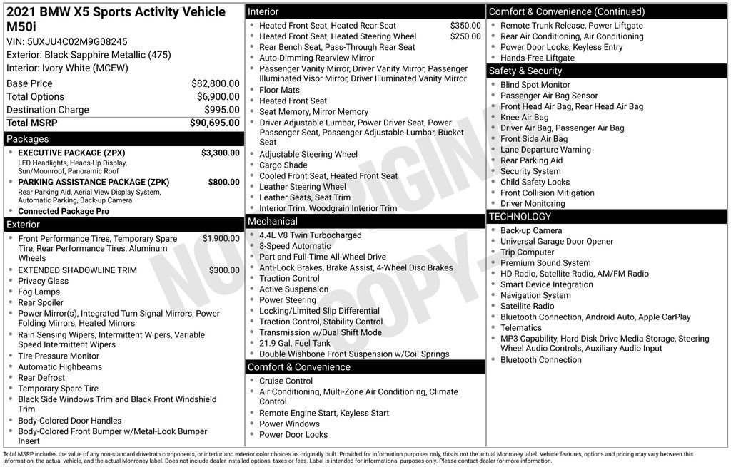 Used 2021 BMW X5 M50i w/ Executive Package AWD/4WD image 28