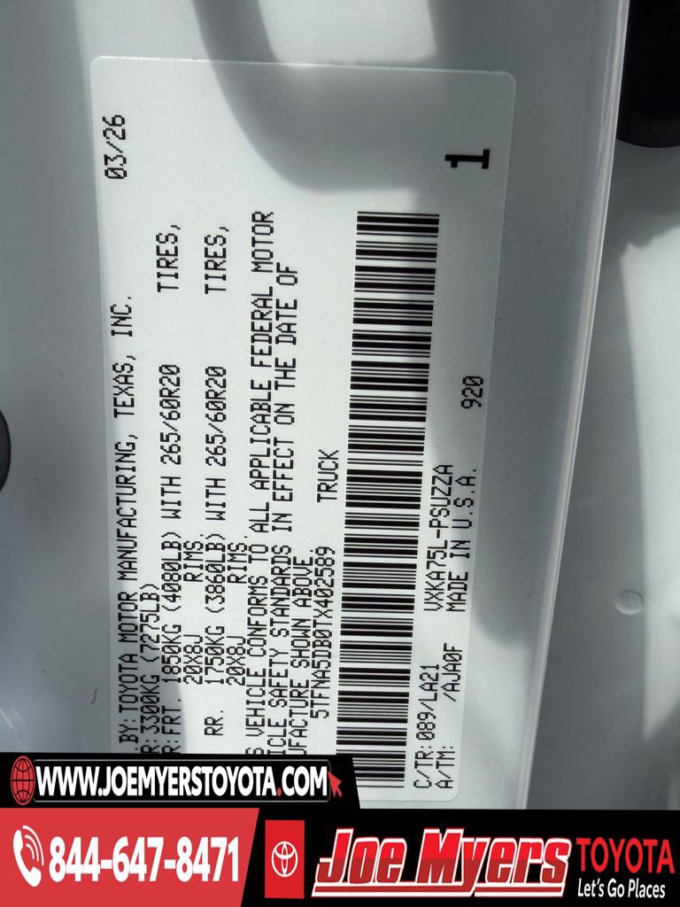 New 2026 Toyota Tundra Platinum image 22