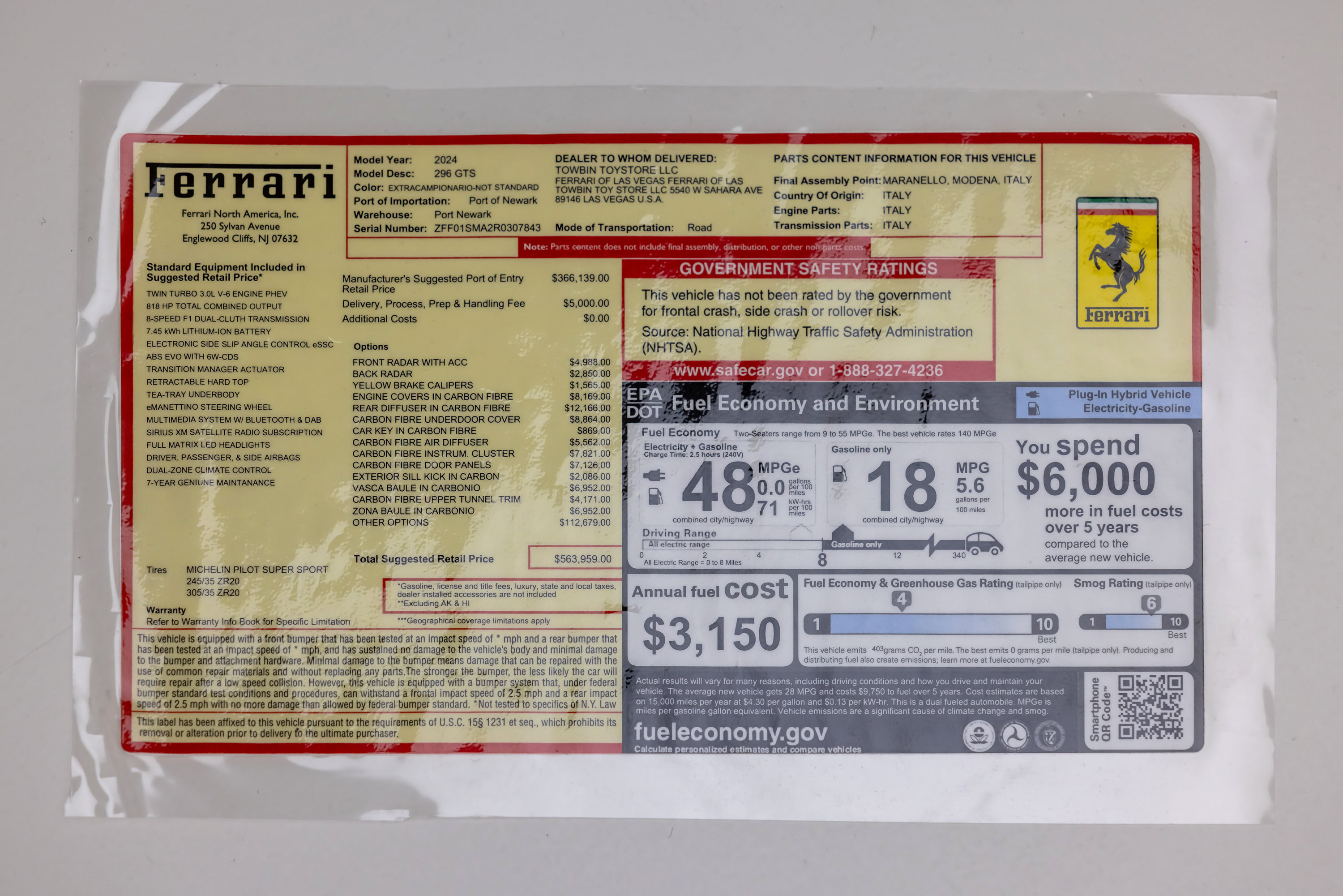 Certified 2024 Ferrari 296 GTS RWD image 34